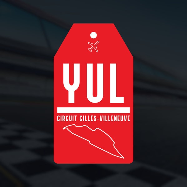 Circuito de Fórmula 1 Gilles Villeneuve Etiqueta de equipaje Etiqueta / F1 Fangirl Pegatinas