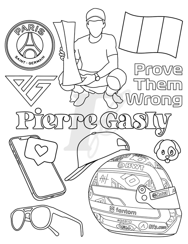 Pierre Gasly Formula 1 Colouring Sheet F1 Driver Coloring - Etsy Canada