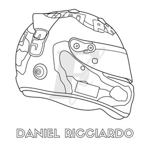 Formula 1 2022 Driver Helmets Coloring Book F1 Colouring Book for ...