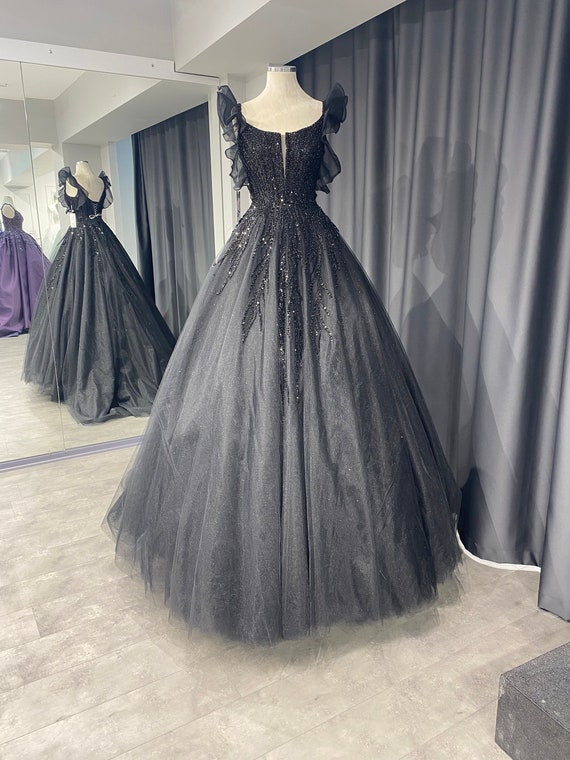 Black Engagement Dress,black Special Night Dress - Etsy