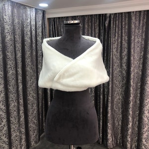 Bridal bolero faux fur bolero wedding white faux fur bolero