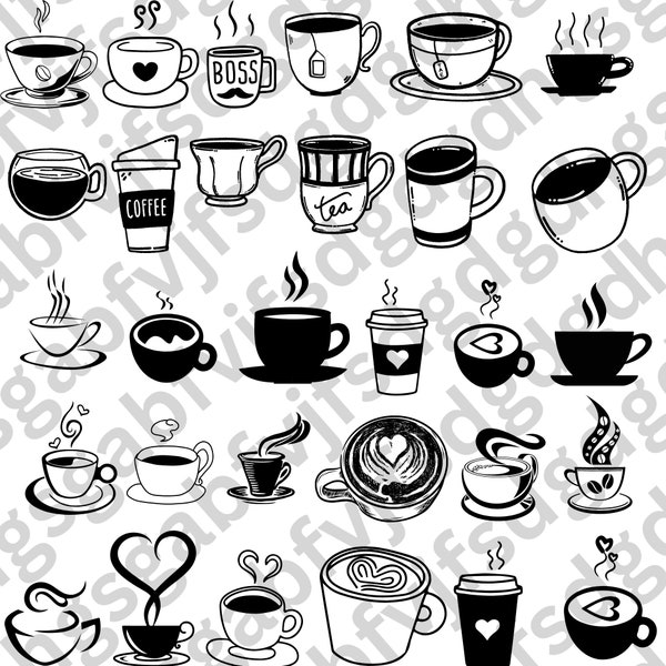 Coffee cup svg, coffee cup bundle, Coffee Mega Bundle, Cut File For Cricut, Digital File