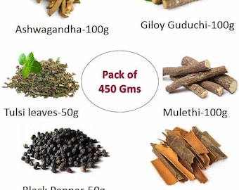 Organic Giloy| Tulsi| Ashwagandha| Mulethi| Kali Mirch| Dalchini stick DRY whole