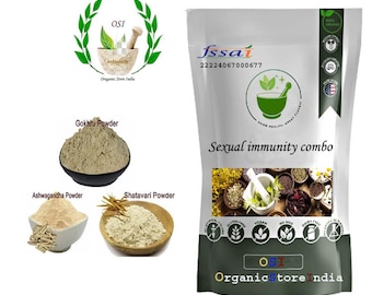 Confezione combinata di Ashwagandha biologica, Shatavari e Gokhru in polvere