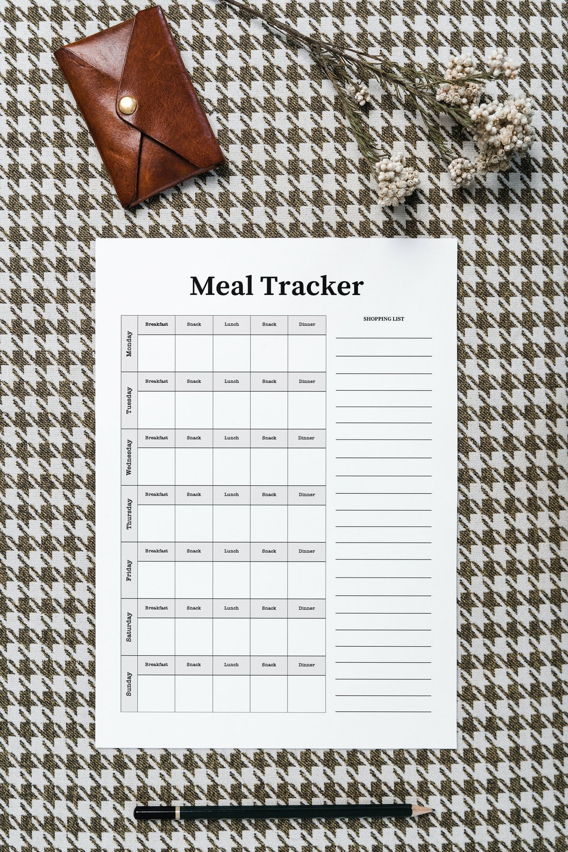Weekly Meal Tracker Printable PDF and PNG A4 Etsy