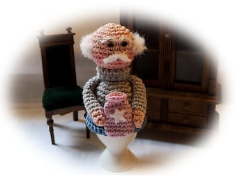 Crochet pattern egg warmer Grandpa Willi - gift decoration table grandparents anniversary grandfather Father's Day birthday holiday - Amigurumi German PDF