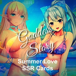 histoire de déesse | Cartes Summer Love SSR - Cartes de maillot de bain Anime Waifu Doujin à collectionner -