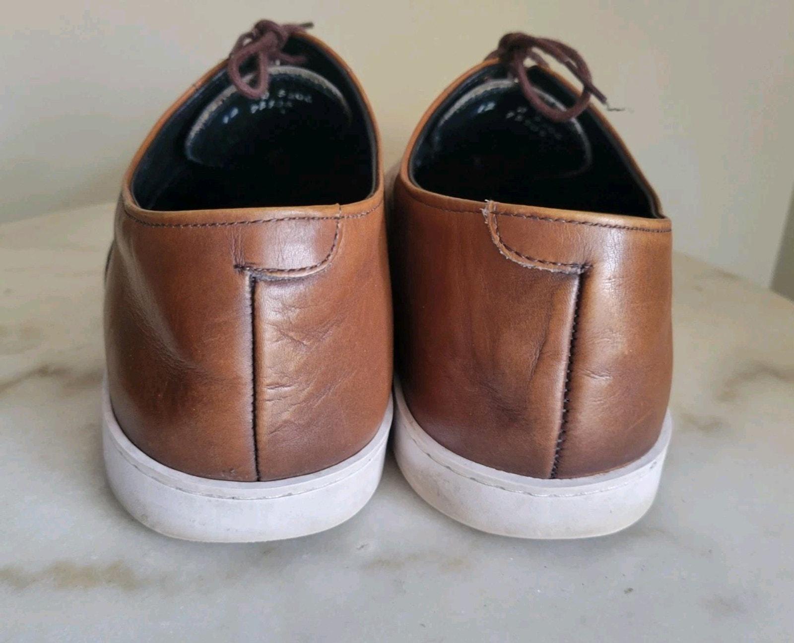 Men\'s Allen Edmonds Park Sneakers Brown Leather Oxford Chili Le US Size 12E Allen Edmonds Park Ave Cap Toe Dark Chili Leather Oxford  main image 2