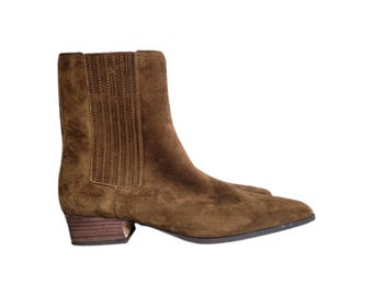 Steve Madden Dorothea Boots Women's 10 M Brown Suede Square Toe Chelsea