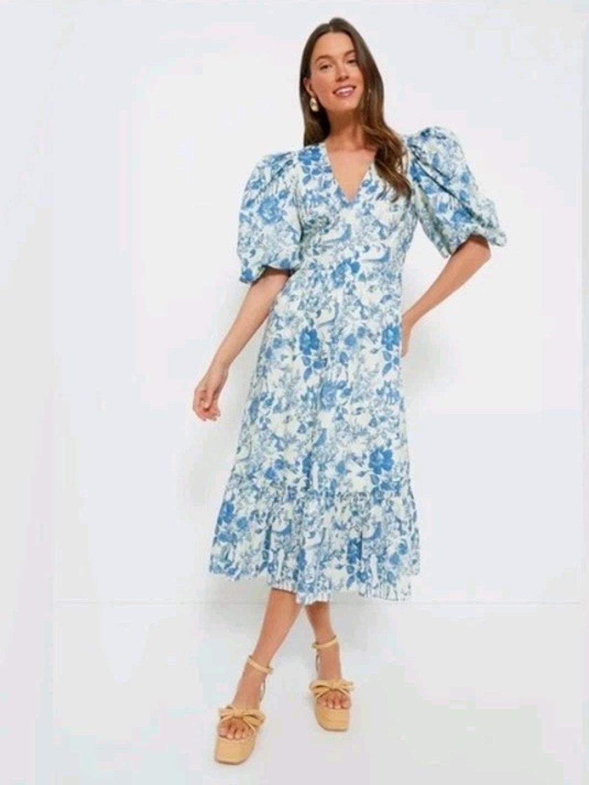 hyacinth house blue floral dress Marielle Dusty Blue Off-Shoulder Maxi Dress  STYLAVO