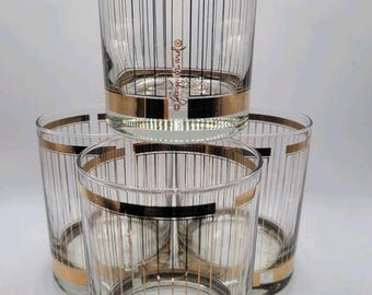 Georges Briard Signed Double Rocks Glasses (Set of 4) MCM