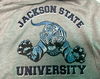 JSU Tigers Jackson State University “Here We Come” XL Gray Front Pocket Handwarmer Pullover Hoodie Sweatshirt