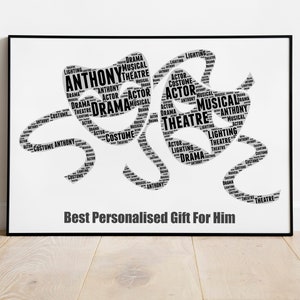 Custom Theatre Gifts, Musical Theatre Posters, Actor gift, Actress gift, Drama Students, Theater Teacher, Musical Theatre Fan, Theatre Masks