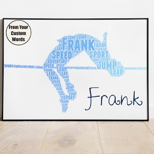 Personalized High Jump Poster, Gift for High Jumper, Track and Field gift, Track Team gift, High Jump Gift, High Jump Word Art Wall Decor