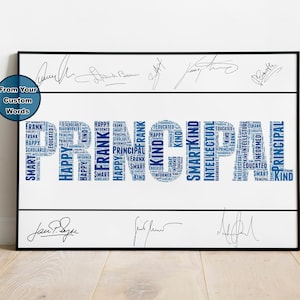 Principal Gift, Personalized Principal's Office Decor WordArt, Gift for School Principal Appreciation Print, Principal Retirement Invitation