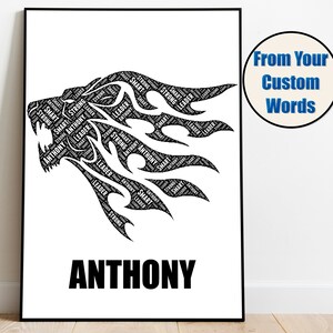 Custom Leo Zodiac Word Cloud Art: Personalized Astrology Gift (Digital Download)