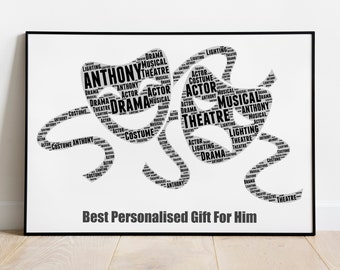 Custom Theatre Gifts, Musical Theatre Posters, Actor gift, Actress gift, Drama Students, Theater Teacher, Musical Theatre Fan, Theatre Masks