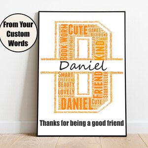 Nursery Print Personalised Print Nursery Wall Art Girls Room Boys Room Childs Custom Initial Print Letter Wall Art - Word Art - Wall Decor