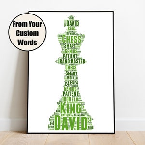 Personalised Chess Poster, Chess Decor, Custom Chess Player Gift, Chess Checkmate Birthday - Poster - Wall Art - Wall Decor - Print