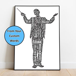 Custom Band Director Print, Band Teacher Gift, Band Gift, Music Wall Art, Choir Teacher Gift, Music Director Gift, Choir Gift, Conductor Art