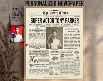 Gepersonaliseerde acteurskrant cadeau: aangepaste theaterster (digitale download)