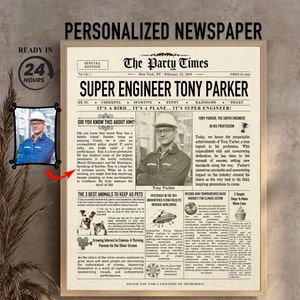 Personlig present till ingenjörstidning: Examen, pensionering, födelsedag