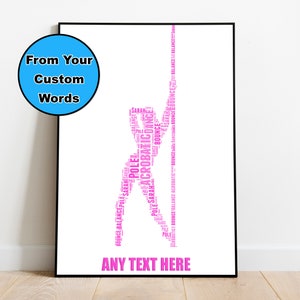 Personalized Pole Dancer Word Art: Custom Wall Decor (Digital Download)