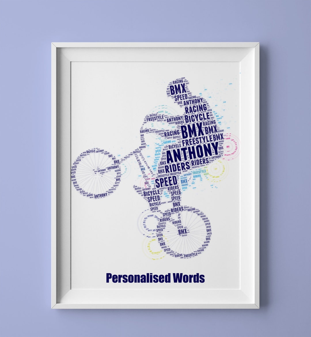 Personalized BMX Word Art Poster: Gift for BMX Riders (digital File ...