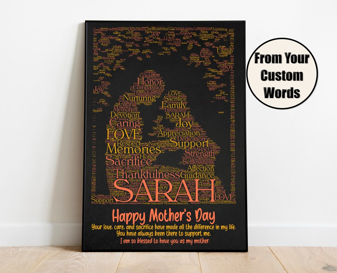 Happy Mothers Day, Mothers Day Word Art Mother Gift Gift for Mother ...