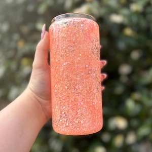 15oz Snowglobe Tumbler - PICK YOUR DESIGN - Peach -  Slow Flow