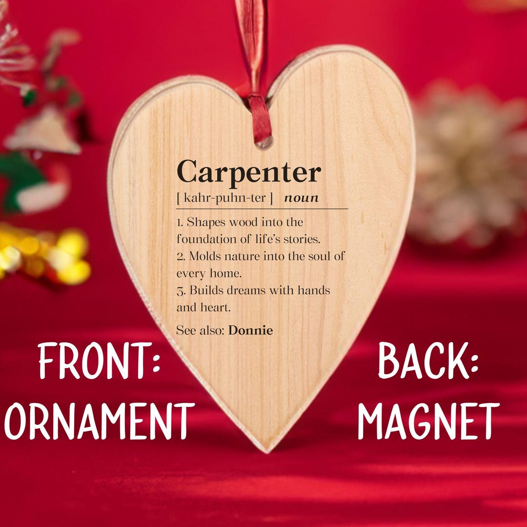 Personalized Carpenter Definition Wood Ornament, Carpenter Thank You