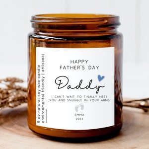 Happy Fathers Day From Bump Candle, Personalized Daddy To Be Gift, Future Dad Father's Day Candle Amber Jar, New Dad Candle Gift
