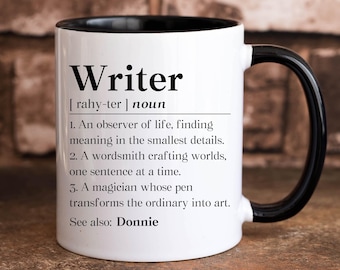 Personalized Writer Definition Mug, Author Appreciation Gift, Writing Christmas Gifts Coffee Mug, Storytelling Cup, Storyteller Gift Mug