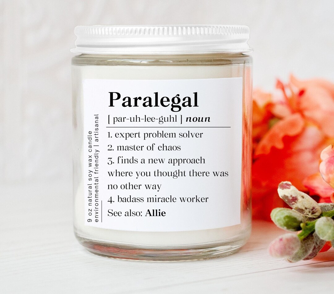 Personalized Employee Appreciation Day Paralegal Candle, Employee