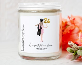 Daughter High School Graduation 2024 Candle Personalized, Graduation Gift From Mother, Graduation Senior 2024, Class Of 2024 Graduate Gift