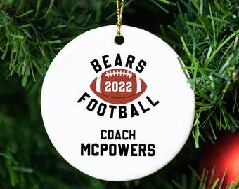 Personalized Football Coach Ornament, For Football Coach Gift, Custom Coach Christmas Ornament, Team Coach Ceramic Ornament, Team Coach Gift