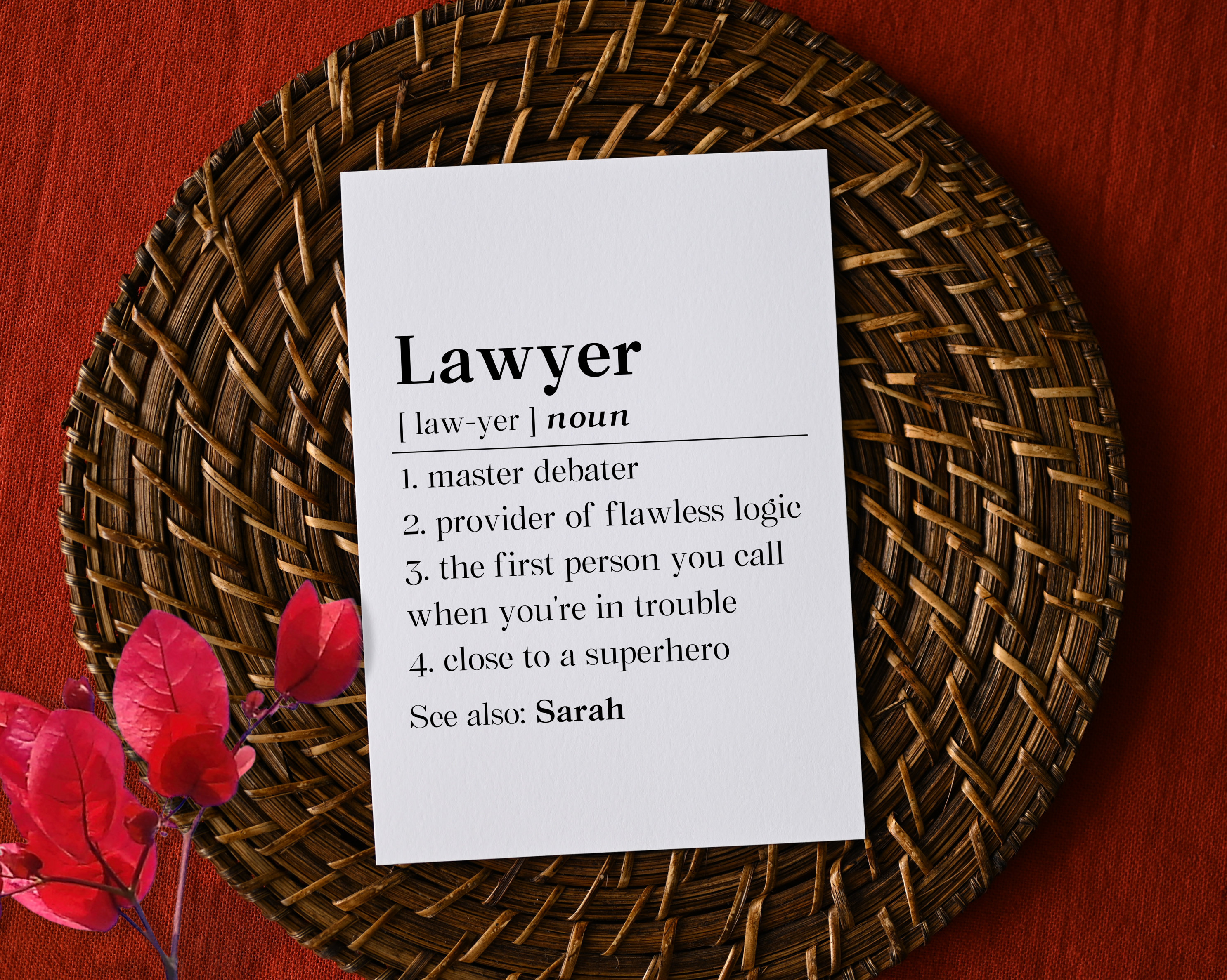 Personalized Lawyer Definition Card Lawyer Appreciation Gift Etsy