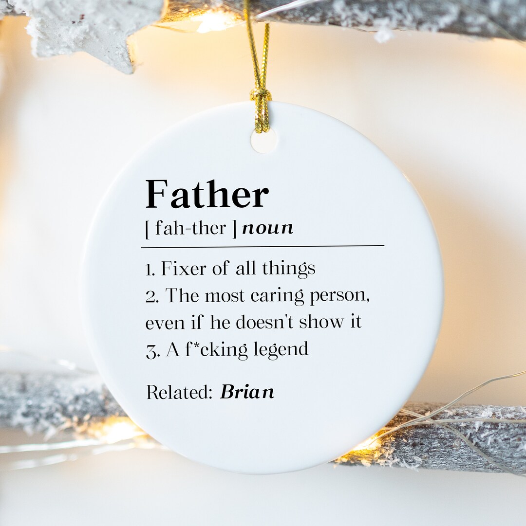 Personalized Father Definition Ornament From Wife Gift for Etsy