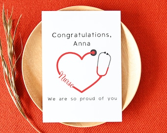 Personalized Congrats Nurse   Card, Custom Nurse Graduate Est 2025 Card, Nurse Graduation Party Gift, Nurse Graduation Party Card
