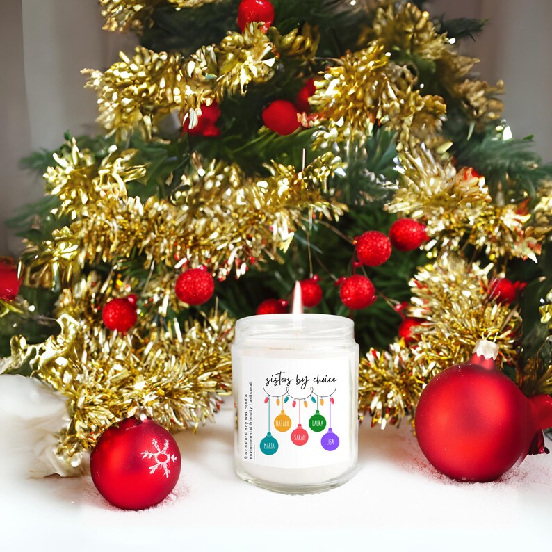 Sisters By Choice Candle, Personalized Group Of Friends Christmas Gift, For Best Friend Candle, Friend Group Gift, Work Bestie Coworker Gift afbeelding 4