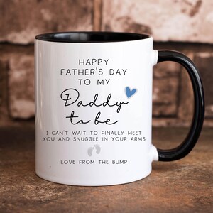 Happy Fathers Day From Bump Mug, Daddy To Be Father&#39;s Day Gift, Soon To Be Dad Coffee Mug, New Dad First Fathers Day Cup, Soon To Be Dad Cup