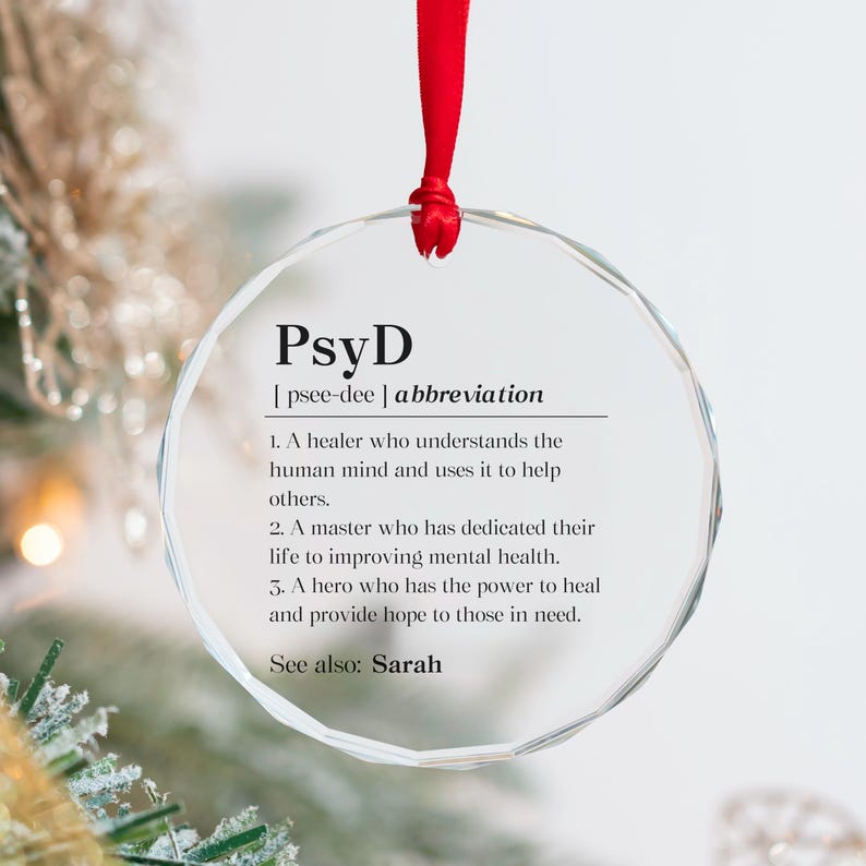 Personalized Psyd Graduation Crystal Ornament, Custom Doctor of