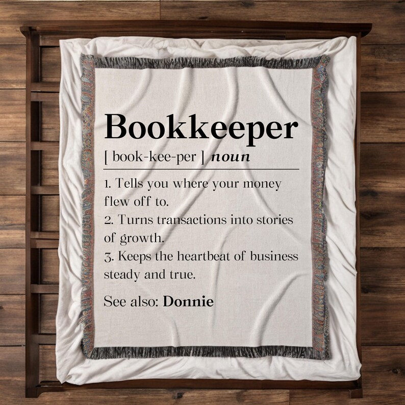 Personalized Bookkeeper Definition Woven Blanket, Female Bookkeeper