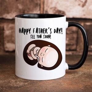 Soon To Be Dad Mug, New Dad Happy Fathers Day Gift, Daddy To Be Coffee Mug, Fathers Day From The Bump Cup, Baby Father&#39;s Day Gift Mug
