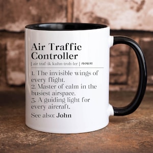 Personalized Air Traffic Controller Mug, Atc Custom Gift, Air Traffic Controller Appreciation Coffee Mug, Airport Staff Thank You Cup