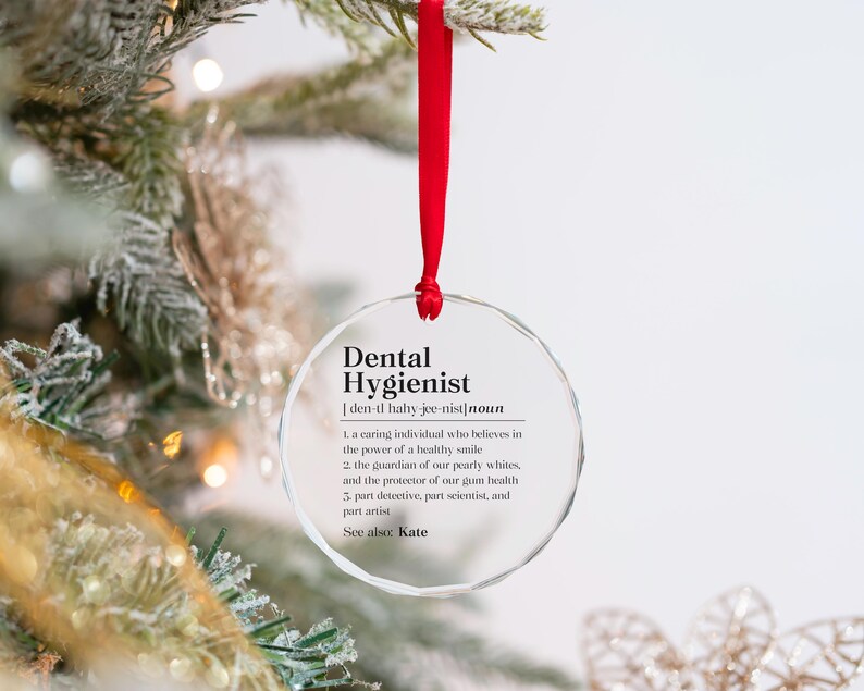 Dental Hygienist Definition Crystal Ornament, Personalized Dental