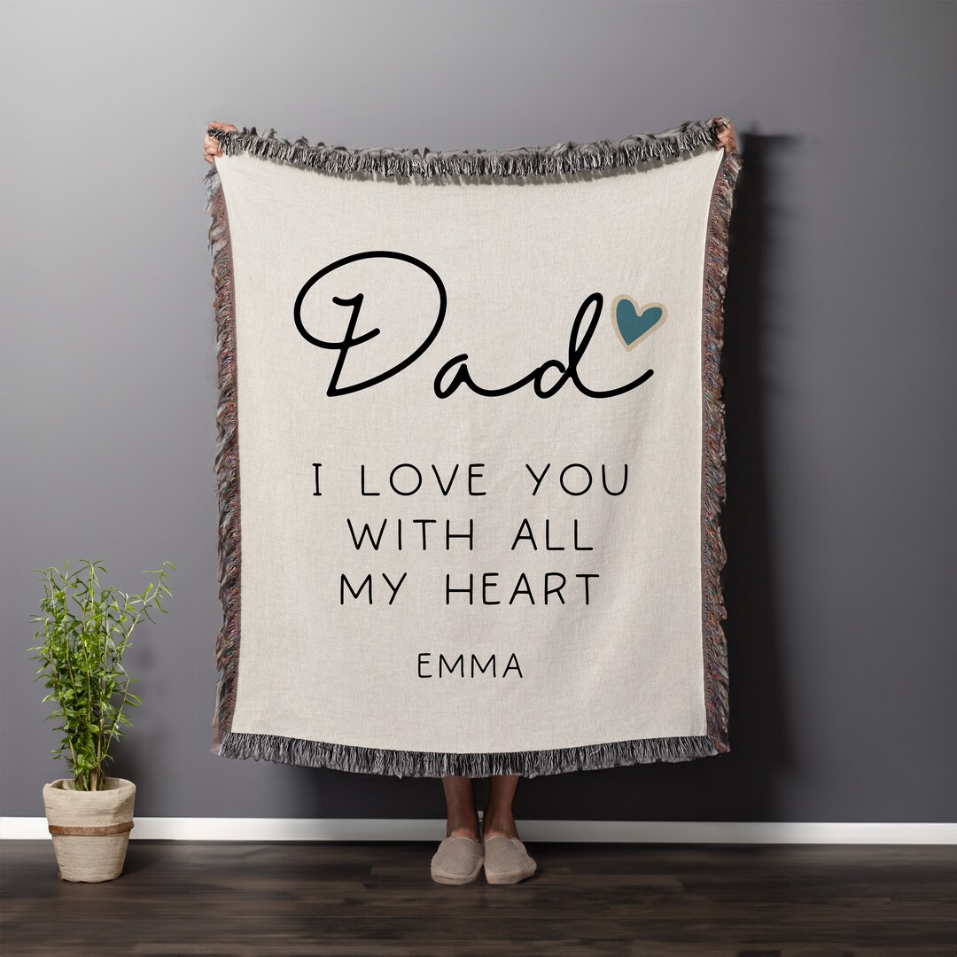 Sentimental Fathers Day From Daughter Personalized Woven Blanket, Long ...