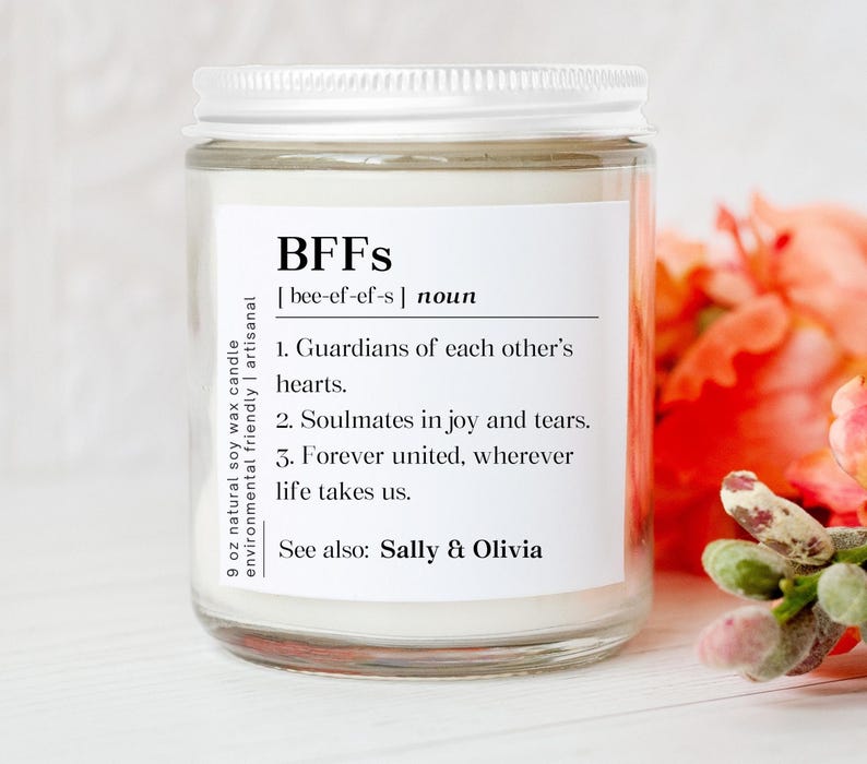 Personalized Gift for Bffs Candle, Best Friends Birthday Gift, Best