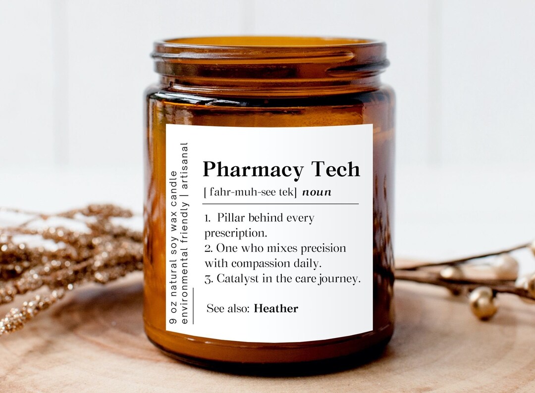 Personalized Pharmacy Tech Candle, Custom Pharmacy Technician Gift
