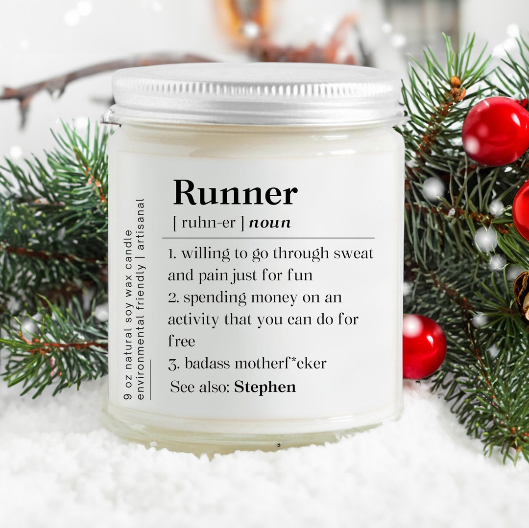 Personalized Runner Definition Candle, Custom Running Gift, Marathon